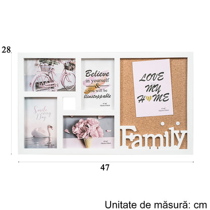 Rama foto Family, 5 poze, Naimeed D4584W, Alb