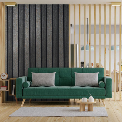 Set 5 panouri decorative, riflaj, polimer rigid, Naimeed D5485, 270x12x1cm, Gri