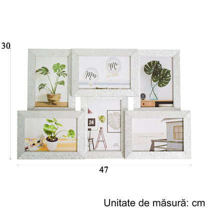 Rama foto, 6 poze, Naimeed D4592S, Argintiu