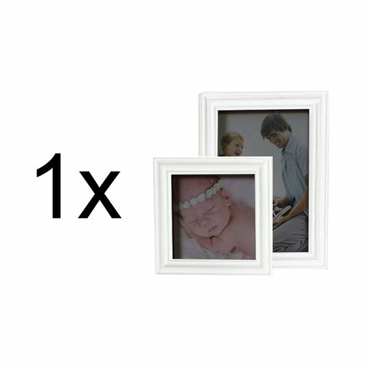Set 2 rame foto, Naimeed D4595W, 1 polita si 2 ornamente, Alb