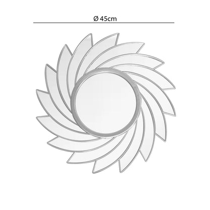 Oglinda Decorativa de Perete, Naimeed D4613S, Argintiu, ⌀45x1 cm