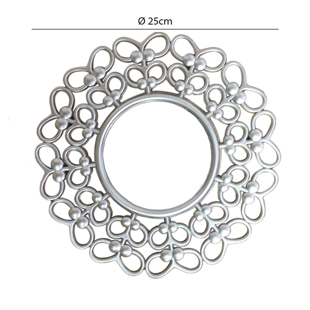 Set 3 Oglinzi Decorative de Perete, Naimeed D4621S, Arigntiu, Ø25x1 cm