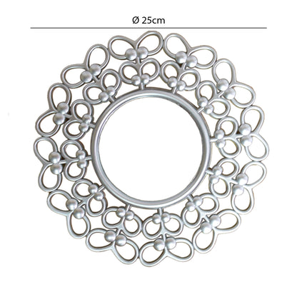 Set 3 Oglinzi Decorative de Perete, Naimeed D4621S, Arigntiu, Ø25x1 cm