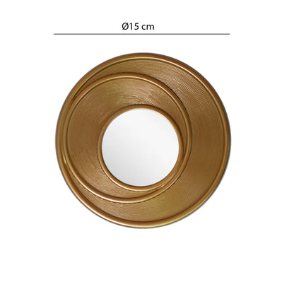 Set 3 Oglinzi Decorative de Perete, Naimeed D4622G, Auriu, ⌀25x1 cm