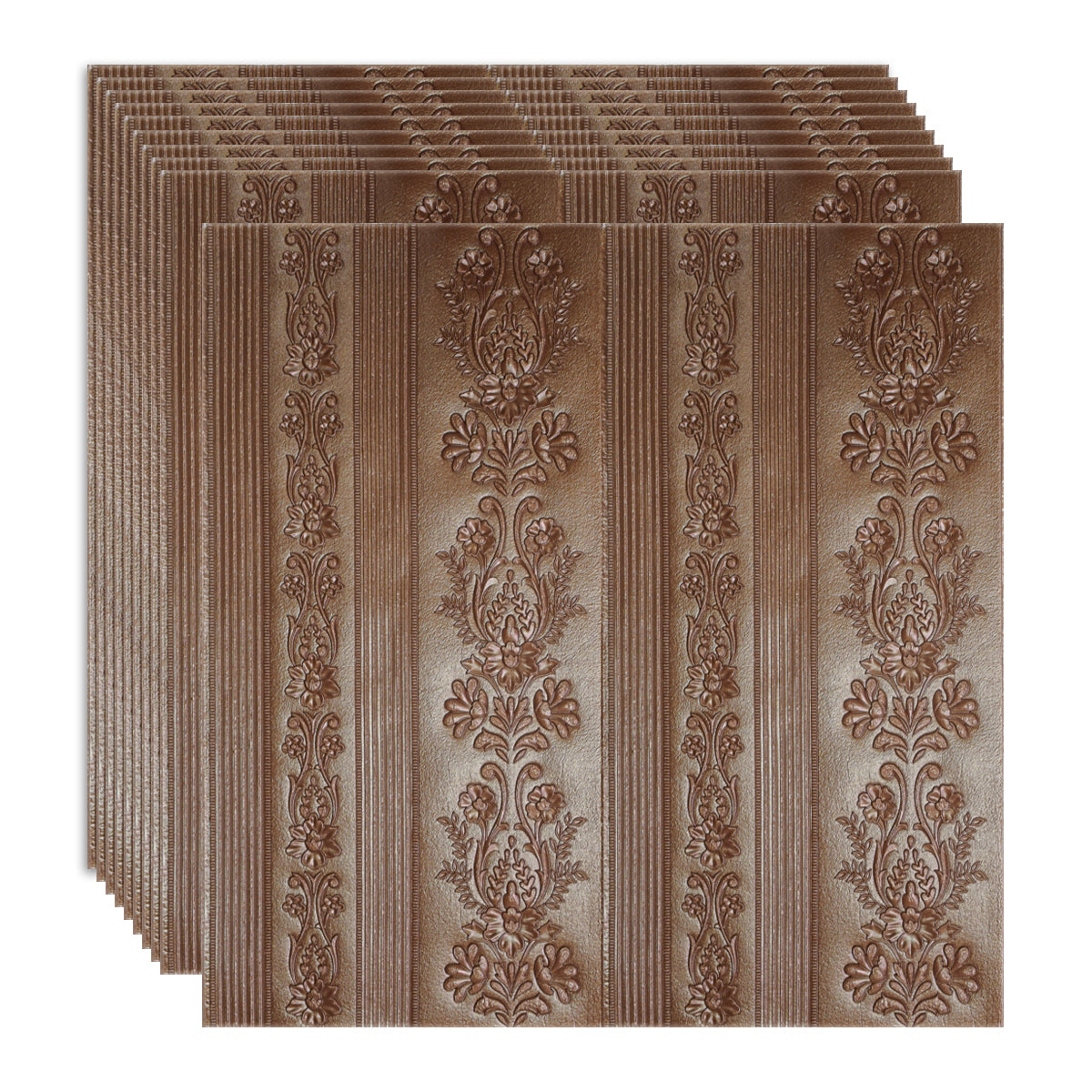 Set 10 x Tapet 3D Autoadeziv, design modern, rezistent la umezeala, usor de curatat, 70x70cm,  Naimeed D4709, Bronz