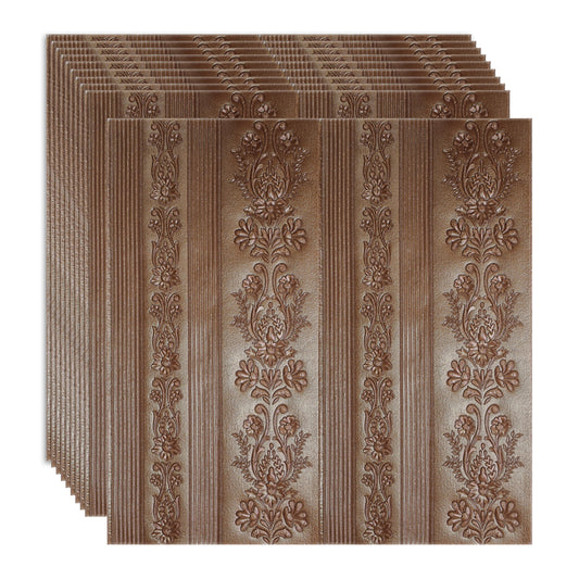 Set 10 x Tapet 3D Autoadeziv, design modern, rezistent la umezeala, usor de curatat, 70x70cm,  Naimeed D4709, Bronz