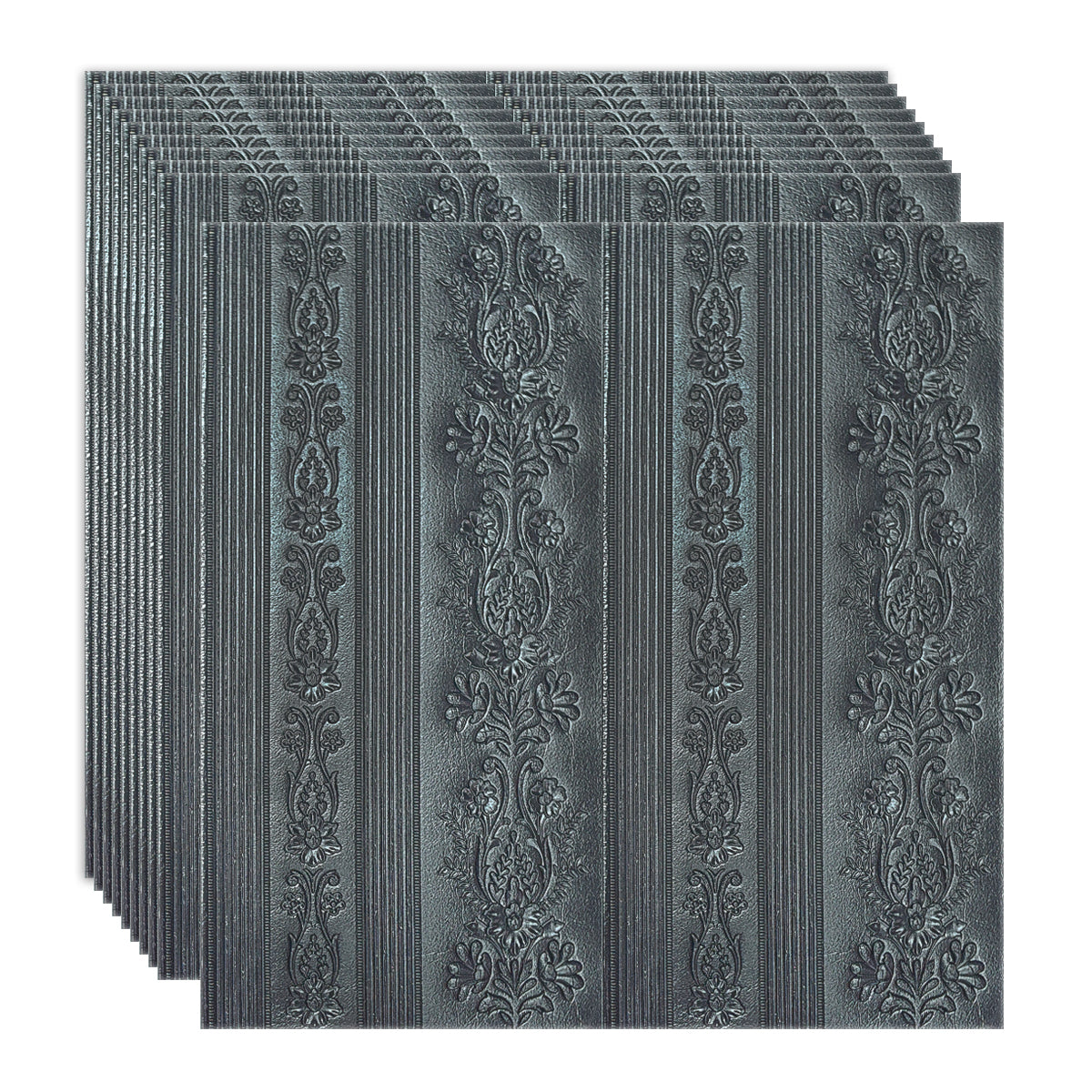Set 10 x Tapet 3D Autoadeziv, design modern, rezistent la umezeala, usor de curatat, 70x70cm, Naimeed D4710, Negru