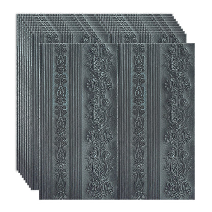Set 10 x Tapet 3D Autoadeziv, design modern, rezistent la umezeala, usor de curatat, 70x70cm, Naimeed D4710, Negru