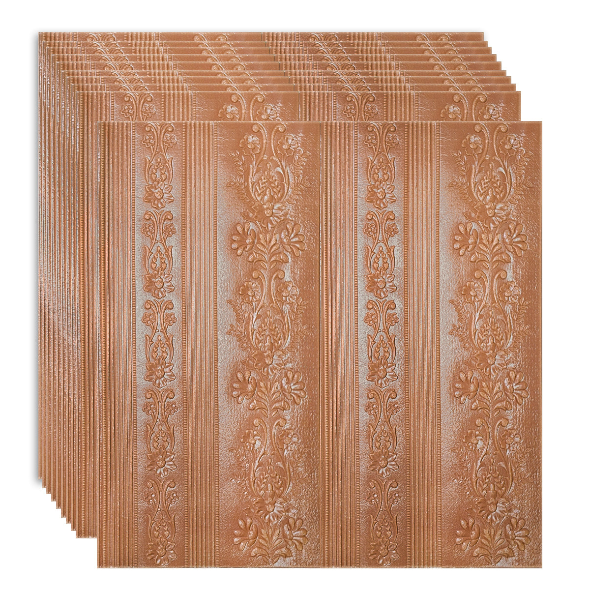 Set 10 x Tapet 3D Autoadeziv, design modern, rezistent la umezeala, usor de curatat, 70x70cm, Naimeed D4711, Maro