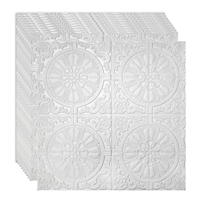 Set 10 x Tapet 3D Autoadeziv, design modern, rezistent la umezeala, usor de curatat, 70x70cm, Naimeed D4712, Alb