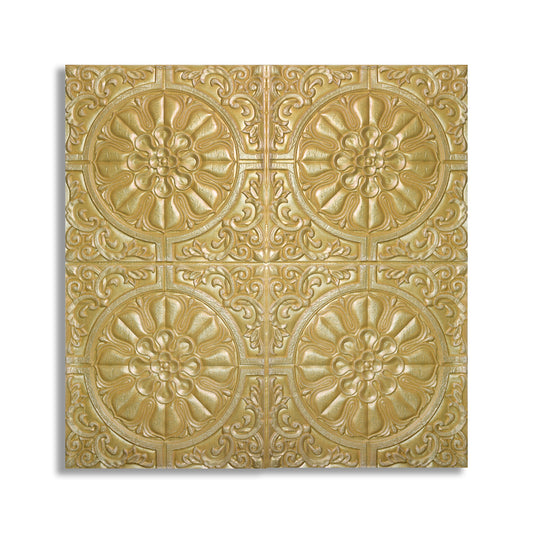 Tapet 3D Autoadeziv, design modern, rezistent la umezeala, usor de curatat, 70x70cm, Naimeed D4713, Auriu