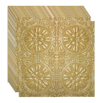 Set 10 x Tapet 3D Autoadeziv, design modern, rezistent la umezeala, usor de curatat, 70x70cm, Naimeed D4713, Auriu