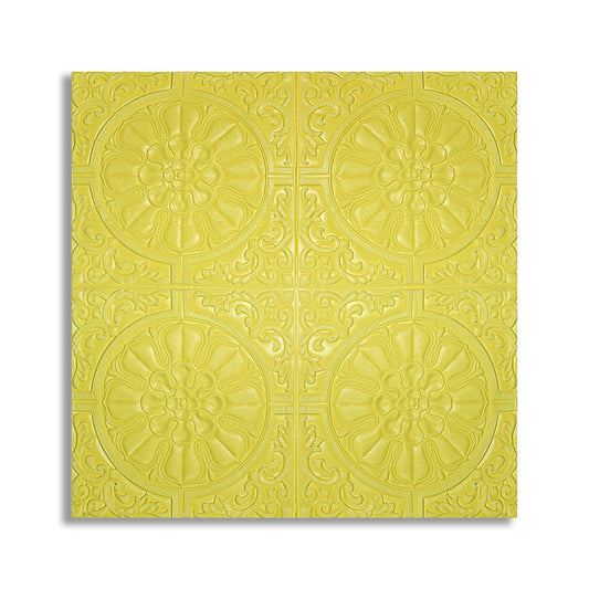 Tapet 3D Autoadeziv, design modern, rezistent la umezeala, usor de curatat, 70x70cm, Naimeed D4714,  Galben