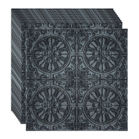 Set 10 x Tapet 3D Autoadeziv, design modern, rezistent la umezeala, usor de curatat, 70x70cm, Naimeed D4716, Negru