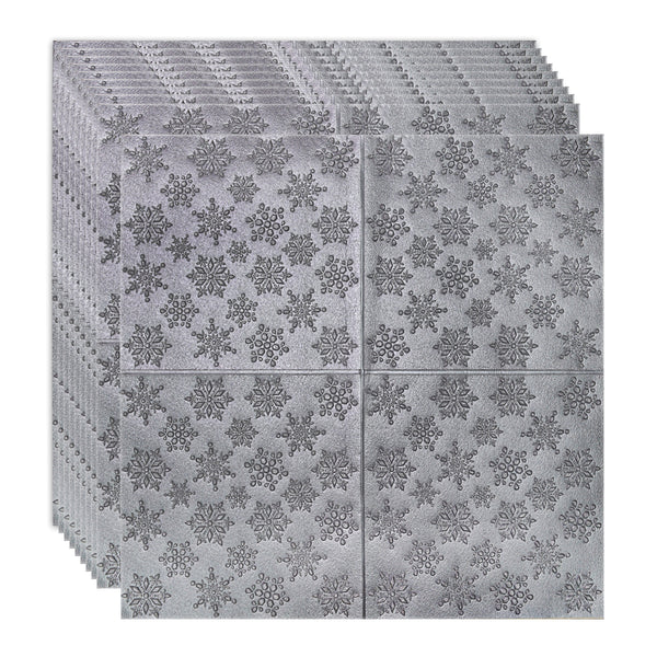 Set 10 x Tapet 3D Autoadeziv, design modern, rezistent la umezeala, usor de curatat, 70x70cm, Naimeed D4717, Argintiu