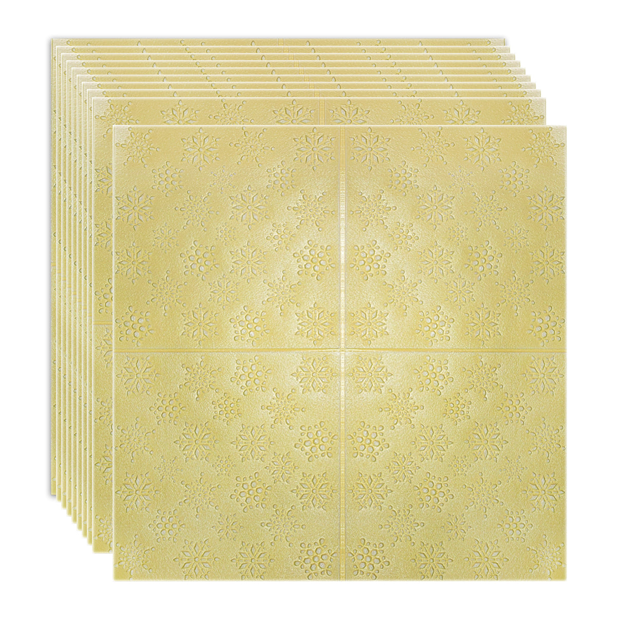 Set 10 x Tapet 3D Autoadeziv, design modern, rezistent la umezeala, usor de curatat, 70x70cm, Naimeed D4719, Galben