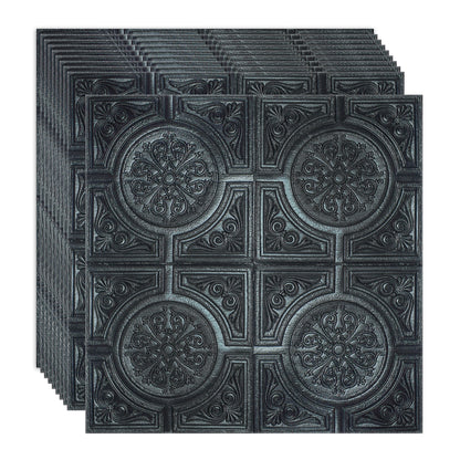 Set 10 x Tapet 3D Autoadeziv, design modern, rezistent la umezeala, usor de curatat, 70x70cm, Naimeed D4724, Negru