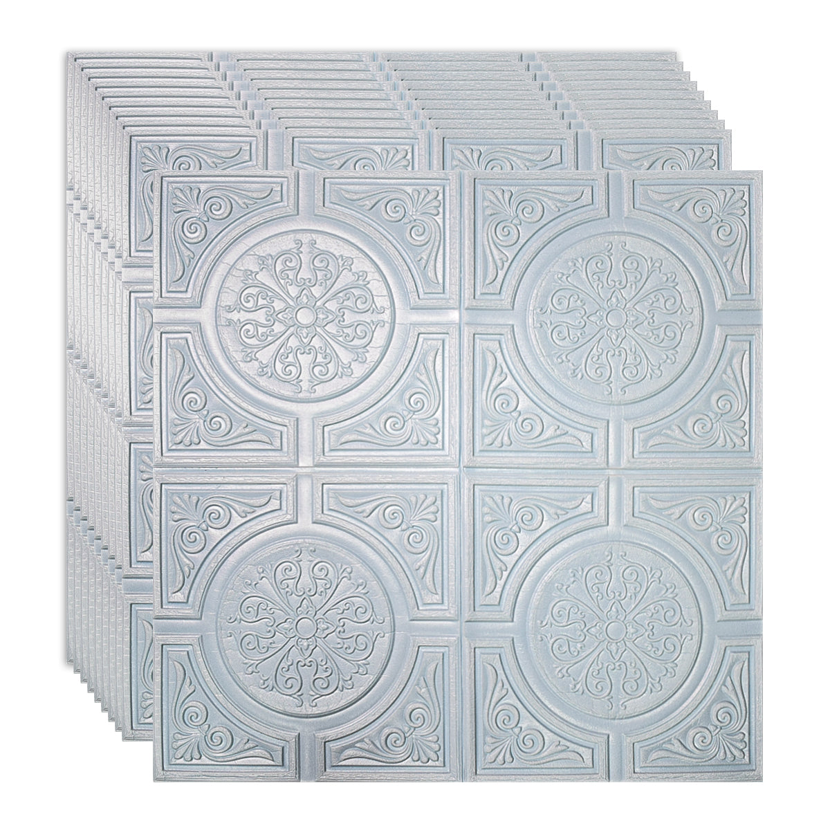 Set 10 x Tapet 3D Autoadeziv, design modern, rezistent la umezeala, usor de curatat, 70x70cm, Naimeed D4725, Albastru