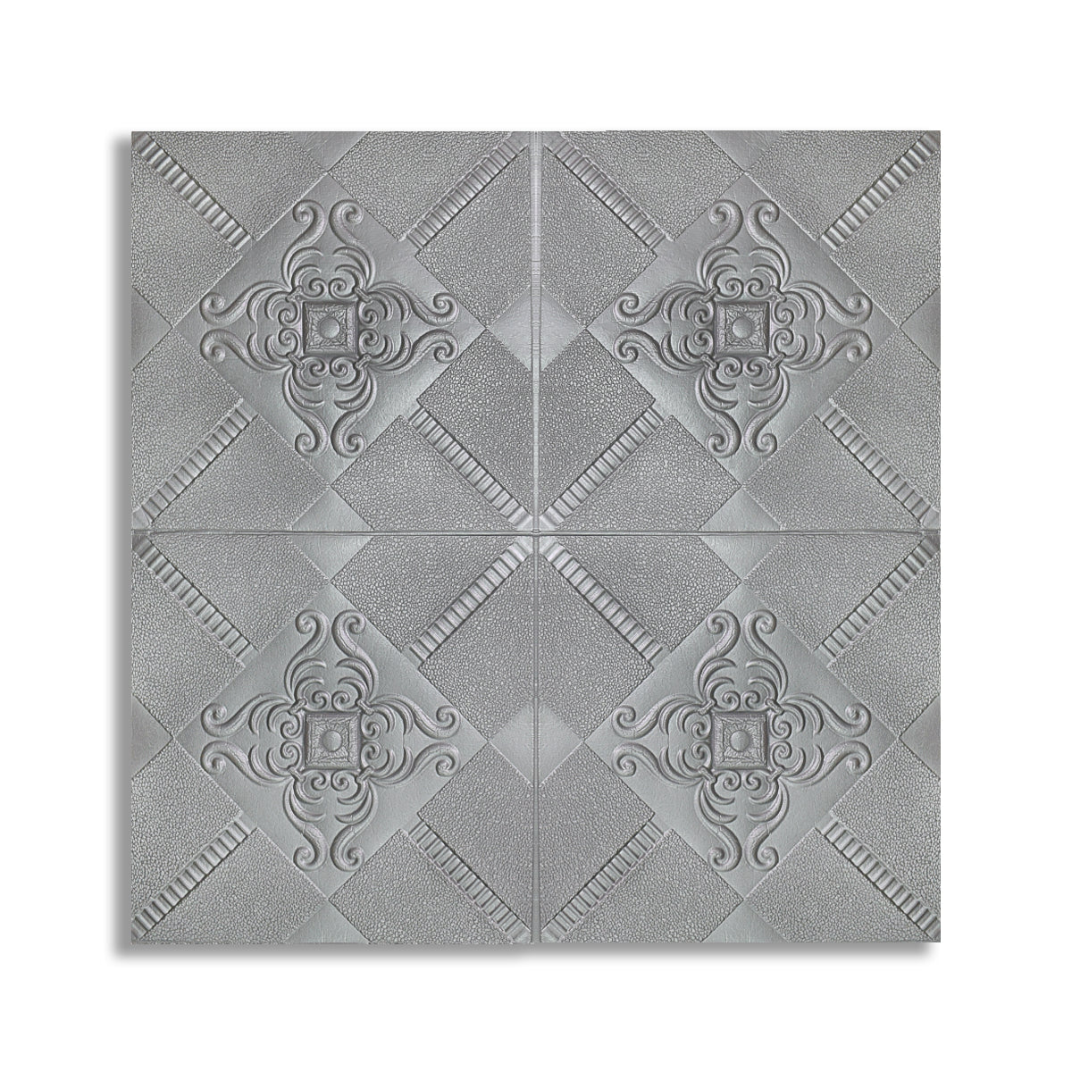 Tapet 3D Autoadeziv, design modern, rezistent la umezeala, usor de curatat, 70x70cm, Naimeed D4727, Argintiu