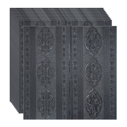 Set 10 x Tapet 3D Autoadeziv, design modern, rezistent la umezeala, usor de curatat, 70x70cm, Naimeed D4734, Negru