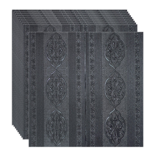 Set 10 x Tapet 3D Autoadeziv, design modern, rezistent la umezeala, usor de curatat, 70x70cm, Naimeed D4734, Negru