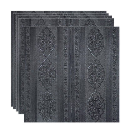 Set 5 x Tapet 3D Autoadeziv, design modern, rezistent la umezeala, usor de curatat, 70x70cm, Naimeed D4734, Negru