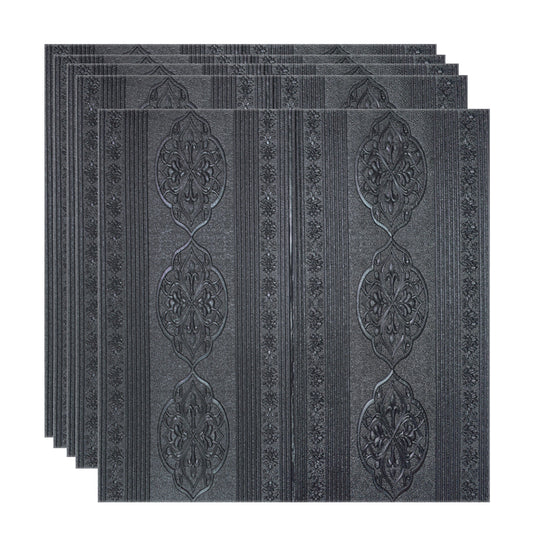 Set 5 x Tapet 3D Autoadeziv, design modern, rezistent la umezeala, usor de curatat, 70x70cm, Naimeed D4734, Negru