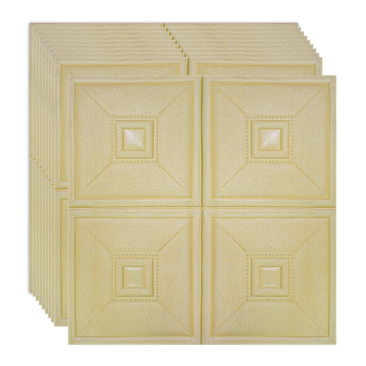 Set 10 x Tapet 3D Autoadeziv, design modern, rezistent la umezeala, usor de curatat, 70x70cm, Naimeed D4736, Galben