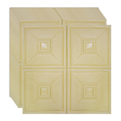 Set 10 x Tapet 3D Autoadeziv, design modern, rezistent la umezeala, usor de curatat, 70x70cm, Naimeed D4736, Galben