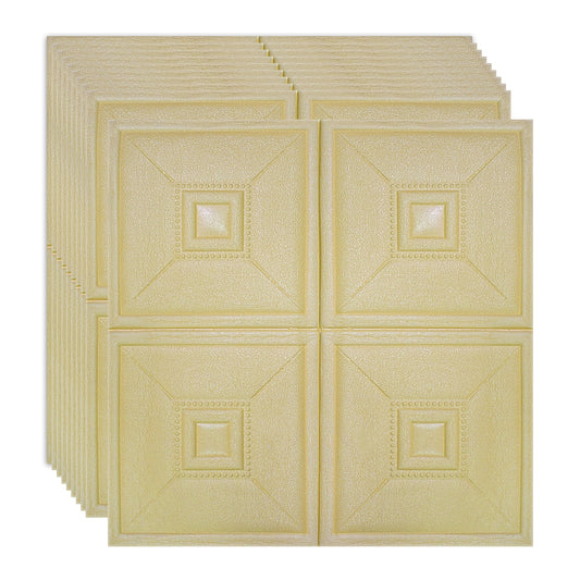 Set 10 x Tapet 3D Autoadeziv, design modern, rezistent la umezeala, usor de curatat, 70x70cm, Naimeed D4736, Galben