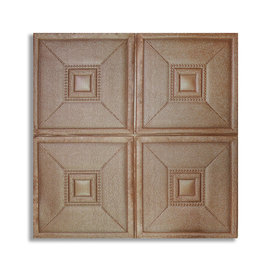 Set 5 x Tapet 3D Autoadeziv, design modern, rezistent la umezeala, usor de curatat, 70x70cm, Naimeed D4738, Bronz