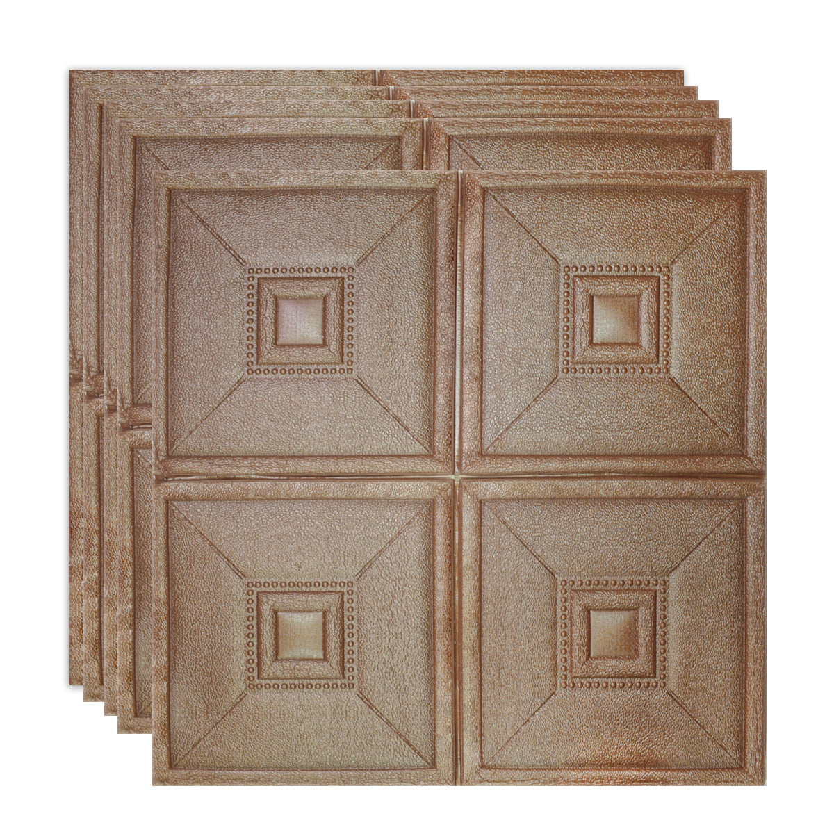 Set 5 x Tapet 3D Autoadeziv, design modern, rezistent la umezeala, usor de curatat, 70x70cm, Naimeed D4738, Bronz