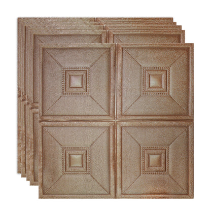Set 5 x Tapet 3D Autoadeziv, design modern, rezistent la umezeala, usor de curatat, 70x70cm, Naimeed D4738, Bronz