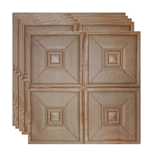 Set 5 x Tapet 3D Autoadeziv, design modern, rezistent la umezeala, usor de curatat, 70x70cm, Naimeed D4738, Bronz