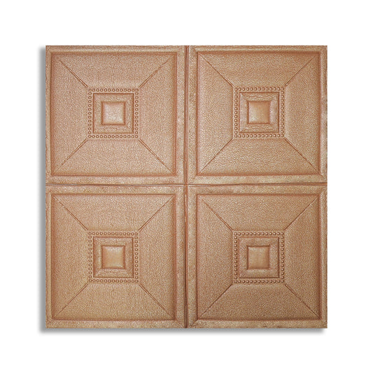 Set 5 x Tapet 3D Autoadeziv, design modern, rezistent la umezeala, usor de curatat, 70x70cm, Naimeed D4739, Maro