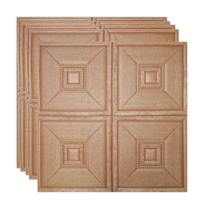 Set 5 x Tapet 3D Autoadeziv, design modern, rezistent la umezeala, usor de curatat, 70x70cm, Naimeed D4739, Maro