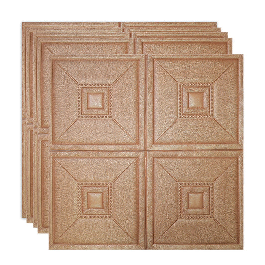 Set 5 x Tapet 3D Autoadeziv, design modern, rezistent la umezeala, usor de curatat, 70x70cm, Naimeed D4739, Maro