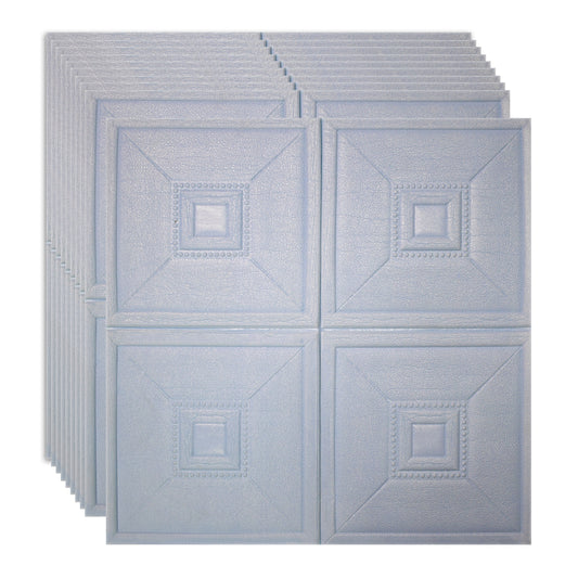 Set 10 x Tapet 3D Autoadeziv, design modern, rezistent la umezeala, usor de curatat, 70x70cm, Naimeed D4740, Albastru