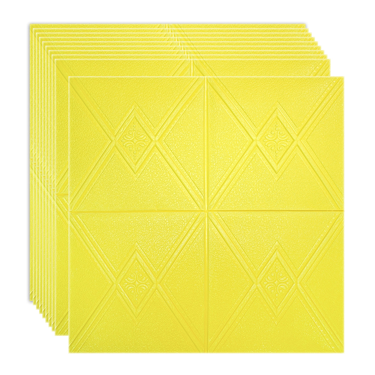 Set 10 x Tapet 3D Autoadeziv, design modern, rezistent la umezeala, usor de curatat, 70x70cm, Naimeed D4742, Galben