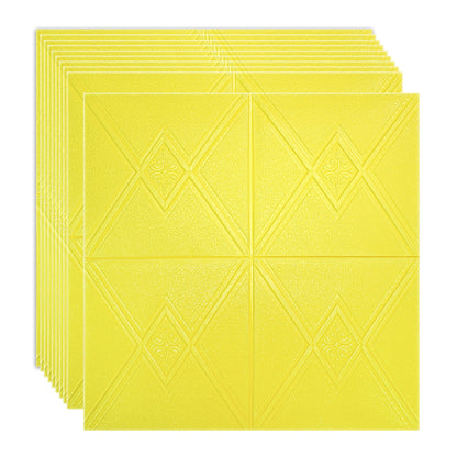 Set 10 x Tapet 3D Autoadeziv, design modern, rezistent la umezeala, usor de curatat, 70x70cm, Naimeed D4742, Galben
