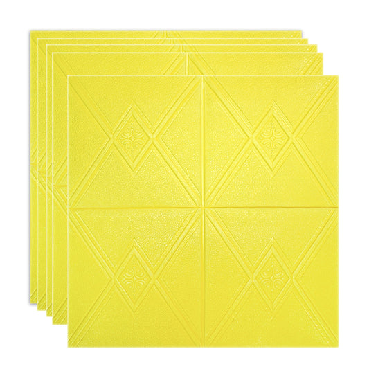 Set 5 x Tapet 3D Autoadeziv, design modern, rezistent la umezeala, usor de curatat, 70x70cm, Naimeed D4742, Galben