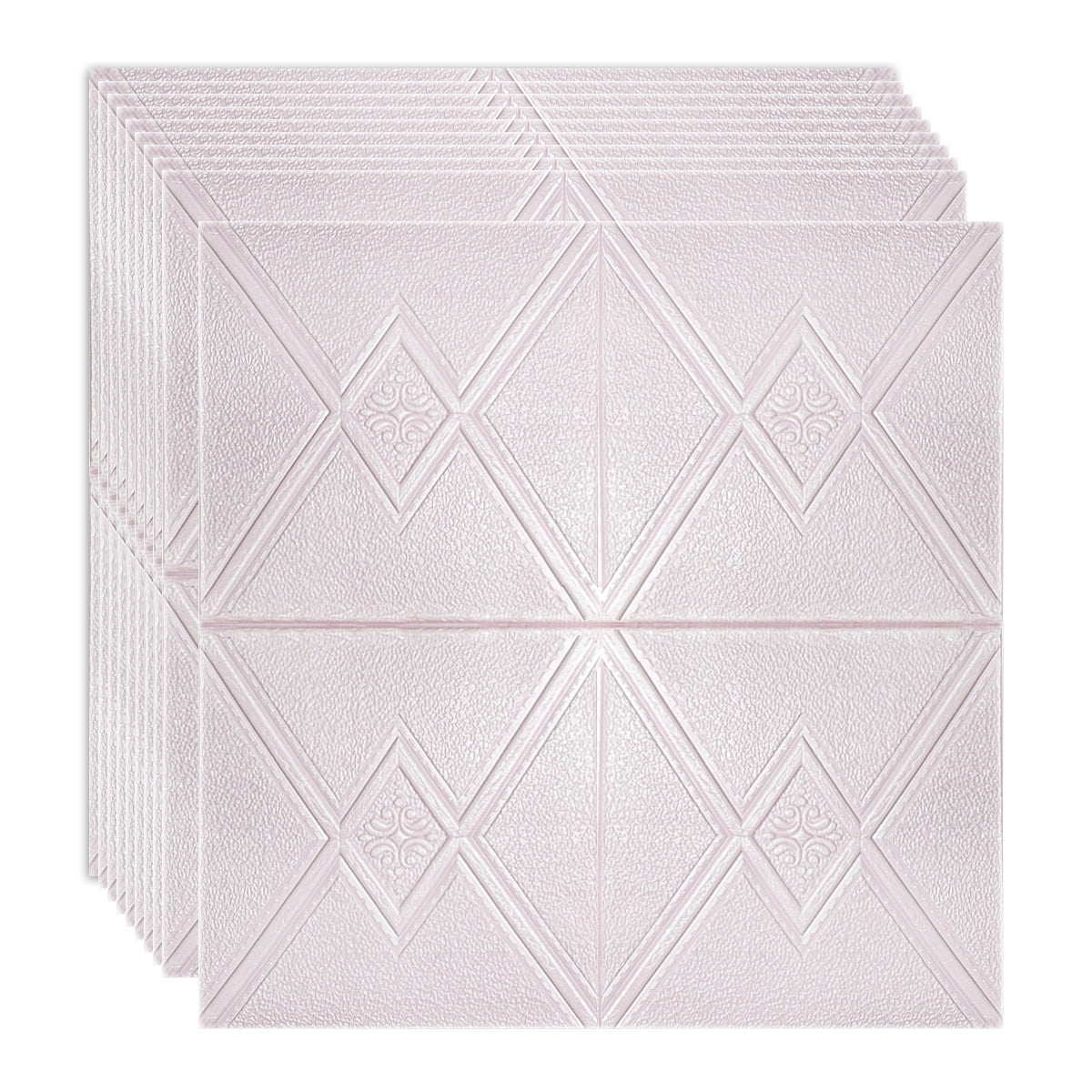 Set 10 x Tapet 3D Autoadeziv, design modern, rezistent la umezeala, usor de curatat, 70x70cm, Naimeed D4743, Roz