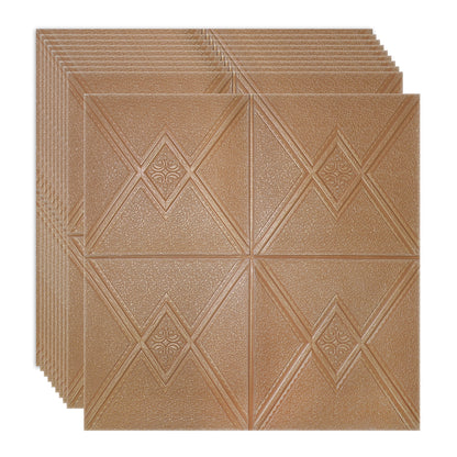 Set 10 x Tapet 3D Autoadeziv, design modern, rezistent la umezeala, usor de curatat, 70x70cm, Naimeed D4744, Maro