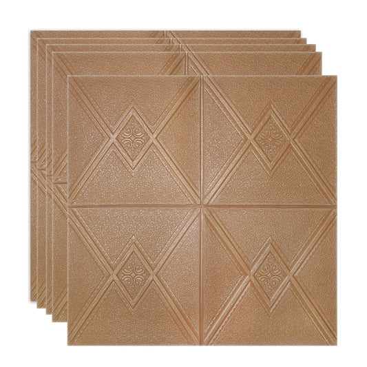 Set 5 x Tapet 3D Autoadeziv, design modern, rezistent la umezeala, usor de curatat, 70x70cm, Naimeed D4744, Maro