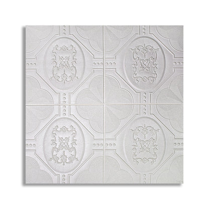 Set 10 x Tapet 3D Autoadeziv, design modern, rezistent la umezeala, usor de curatat, 70x70cm, Naimeed D4746, Alb