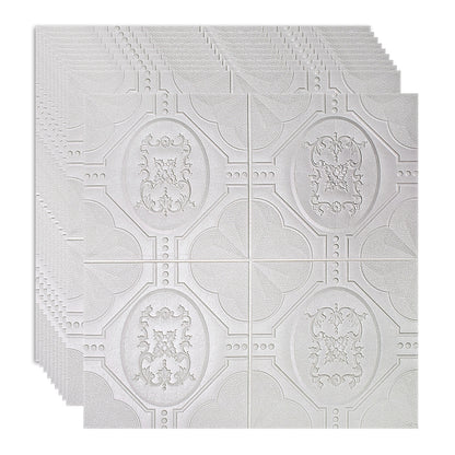 Set 10 x Tapet 3D Autoadeziv, design modern, rezistent la umezeala, usor de curatat, 70x70cm, Naimeed D4746, Alb