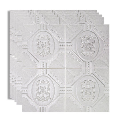 Set 5 x Tapet 3D Autoadeziv, design modern, rezistent la umezeala, usor de curatat, 70x70cm, Naimeed D4746, Alb