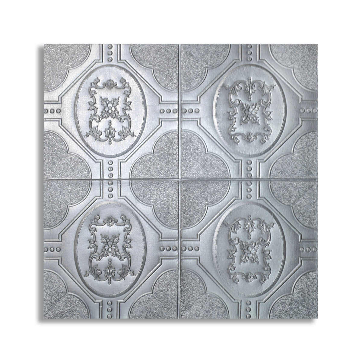 Set 10 x Tapet 3D Autoadeziv, design modern, rezistent la umezeala, usor de curatat, 70x70cm, Naimeed D4747, Argintiu