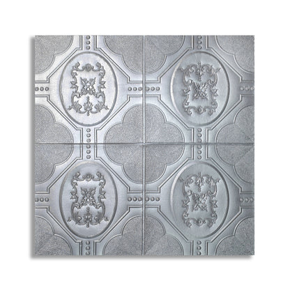Set 10 x Tapet 3D Autoadeziv, design modern, rezistent la umezeala, usor de curatat, 70x70cm, Naimeed D4747, Argintiu