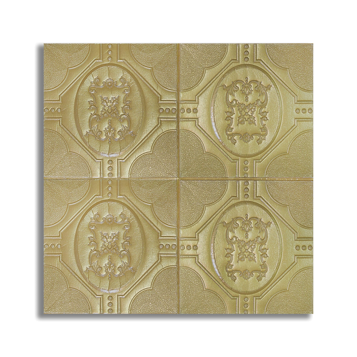 Set 5 x Tapet 3D Autoadeziv, design modern, rezistent la umezeala, usor de curatat, 70x70cm, Naimeed D4748, Auriu